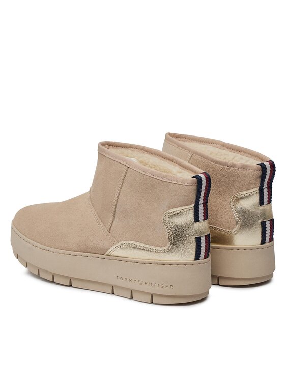 Tommy Hilfiger Tommy Hilfiger Μπότες Χιονιού Metallic Suede Snowboot FW0FW07850 Μπεζ