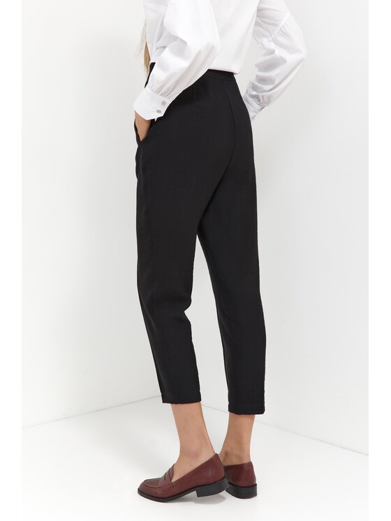 Bubala Bubala Spodnie materiałowe Cygaretki Czarne Czarny Classic Fit