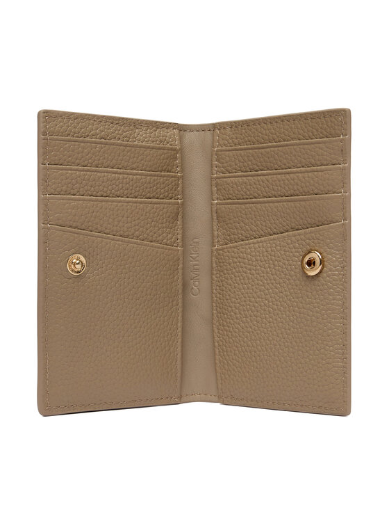 Calvin Klein Calvin Klein Портфейл Emblem Hw Pebble Snap Cardholder LV04F1127G Бежов