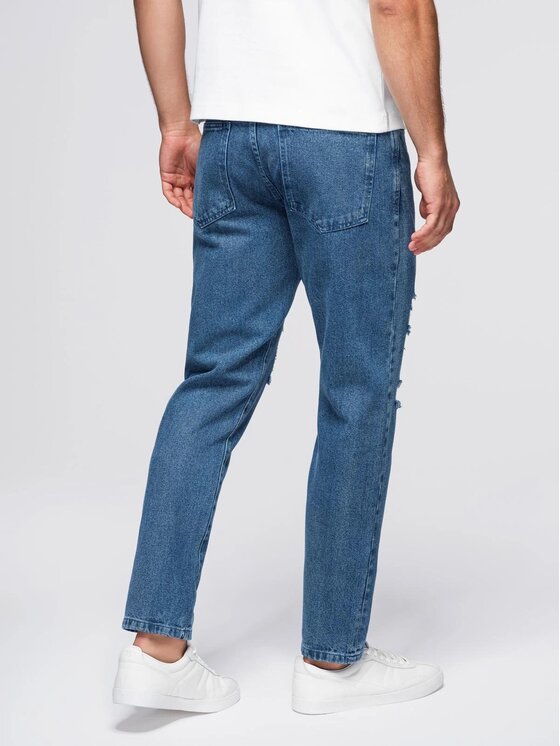Ombre Ombre Jeansy OM-PADP-0250 Niebieski Carrot Fit