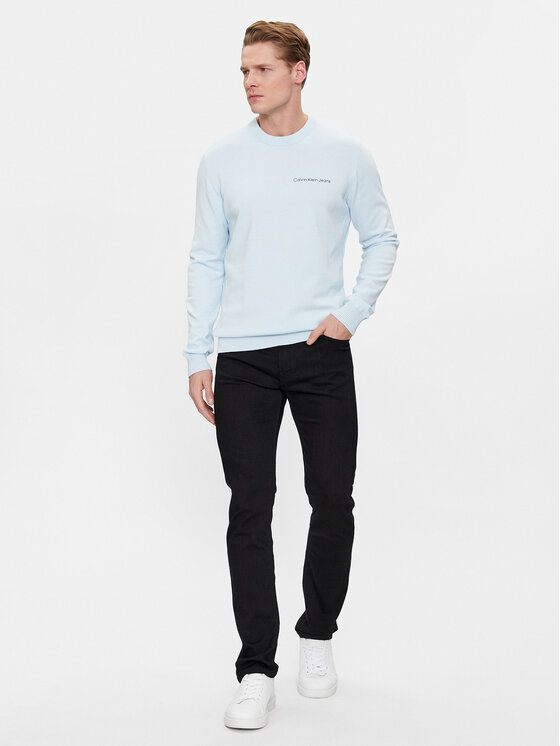 Calvin Klein Jeans Calvin Klein Jeans Svetr Institutional Essentials Sweater J30J324974 Světle modrá Regular Fit