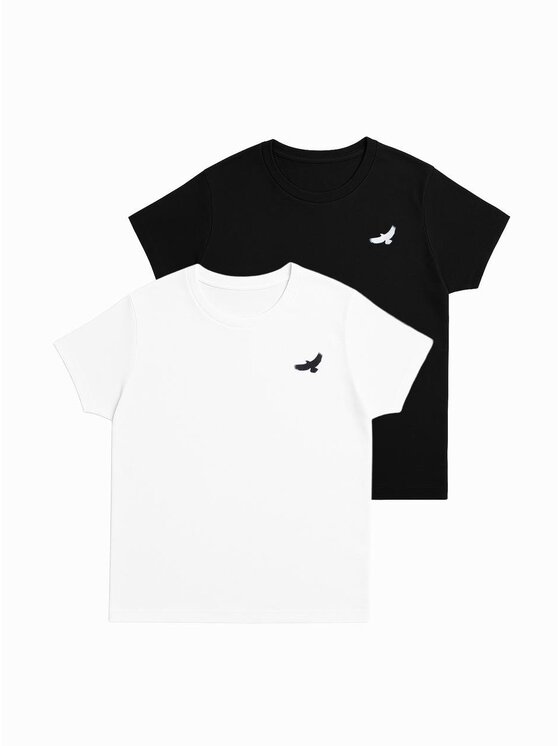 MyStars MyStars Komplet t-shirtów Zestaw koszulek Męskich Ptaki Mewy L Czarny Regular Fit