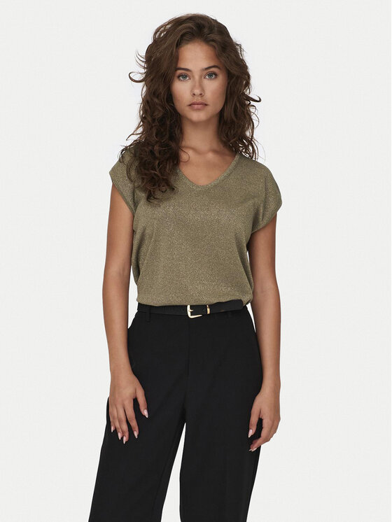ONLY ONLY Tričko Silvery 15136069 Zelená Loose Fit