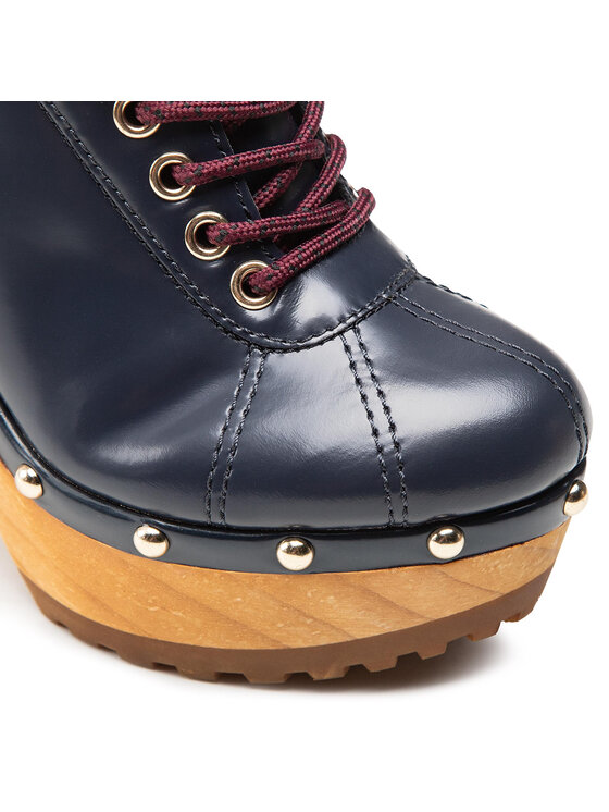 Tommy Hilfiger Tommy Hilfiger Natikače High Heel Clog Mule Monogram FW0FW06884 Tamnoplava