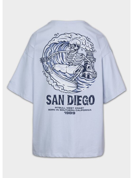 PITBULL PITBULL T-Shirt SKULL SURF Niebieski Regular Fit