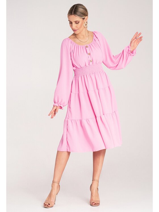 FIGL FIGL Sukienka codzienna M1169 Różowy A-Line Fit