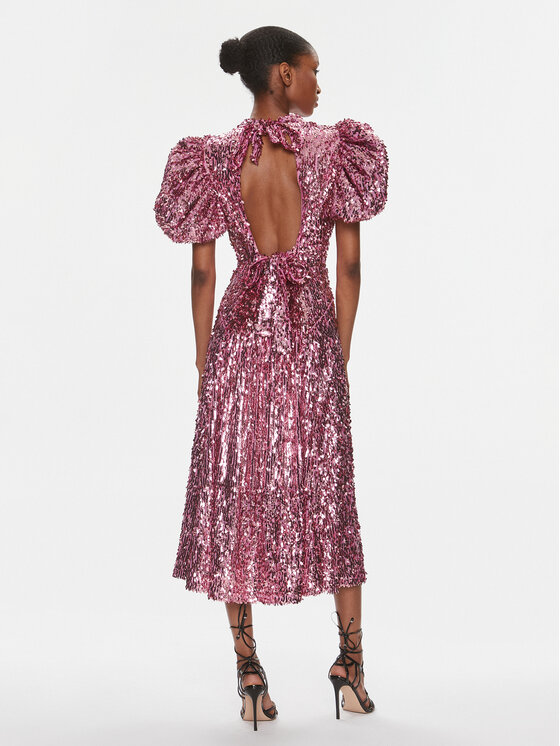 ROTATE ROTATE Koktel haljina 1118621099 Ružičasta Regular Fit