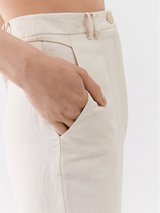 Patrizia Pepe Patrizia Pepe Παντελόνι υφασμάτινο 2P1491/A052-W347 Εκρού Straight Fit