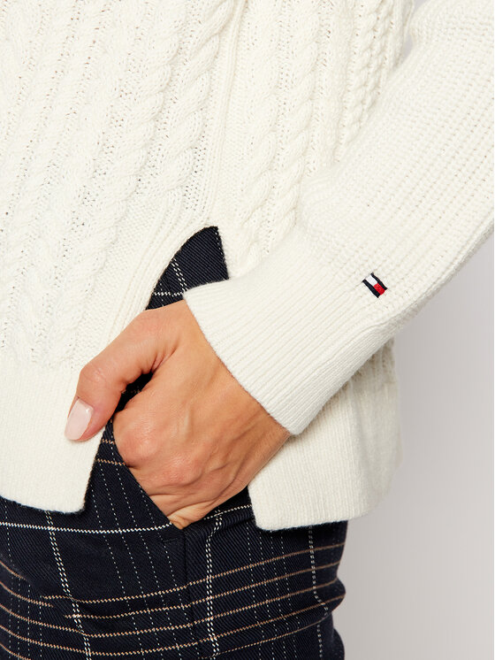 Tommy Hilfiger Tommy Hilfiger Megztinis Cable Mix Roll WW0WW28871 Smėlio Loose Fit
