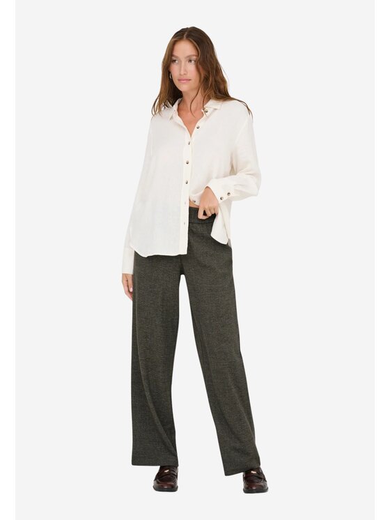 ONLY ONLY Pantaloni Onldell wide pull pant Marrone Regular Fit