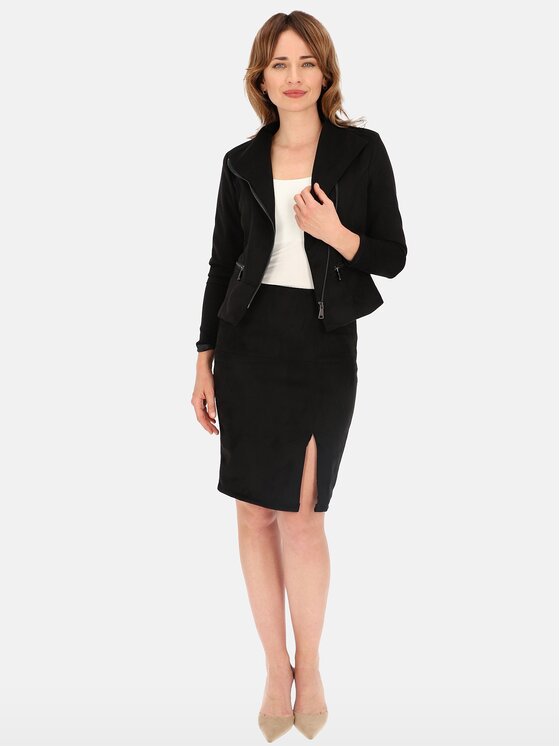 Perso Perso Kurtka przejściowa BLE241065 Czarny Regular Fit