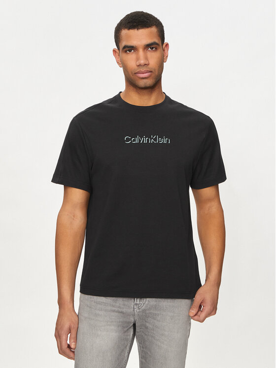 Calvin Klein T-shirt Shadow Embosed Logo K10K113105 Crna Regular Fit