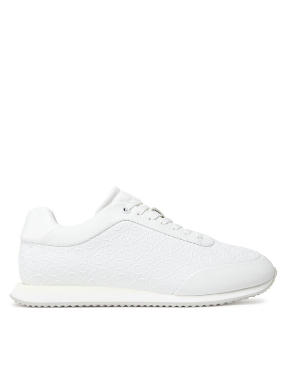 Calvin Klein Sneakersy Runner Lace Up Mono Pu HW0HW02574 Biały