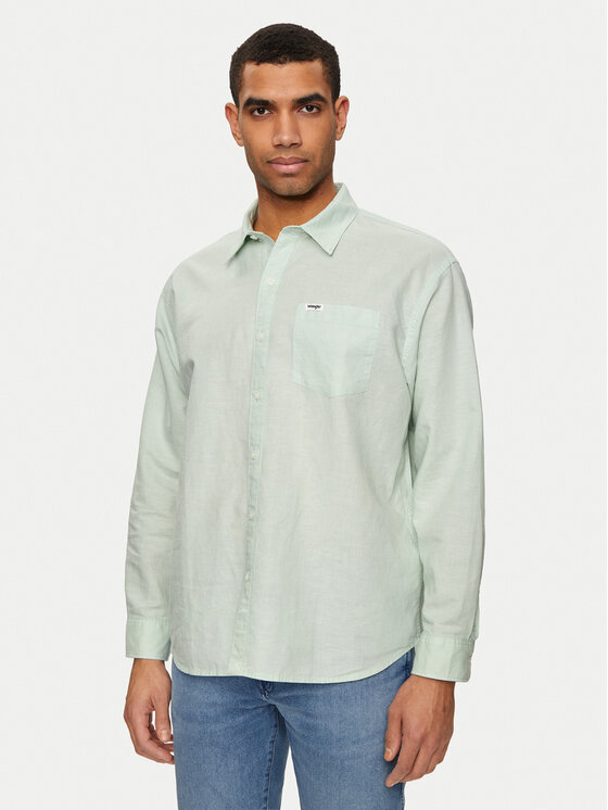 Wrangler Wrangler Hemd W5D6LOX6U 112330800 Türkisfarben Relaxed Fit