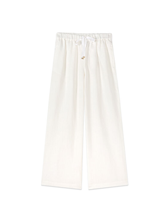 Oltre Oltre Pantaloni di tessuto P060J102596N0S1 Bianco Regular Fit