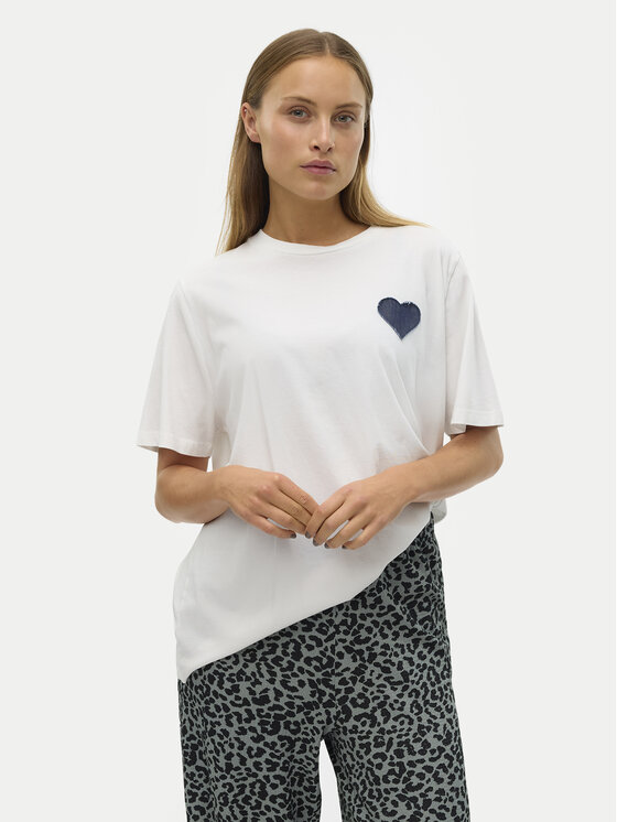 Vero Moda Tričko Halle 10321318 Biela Loose Fit