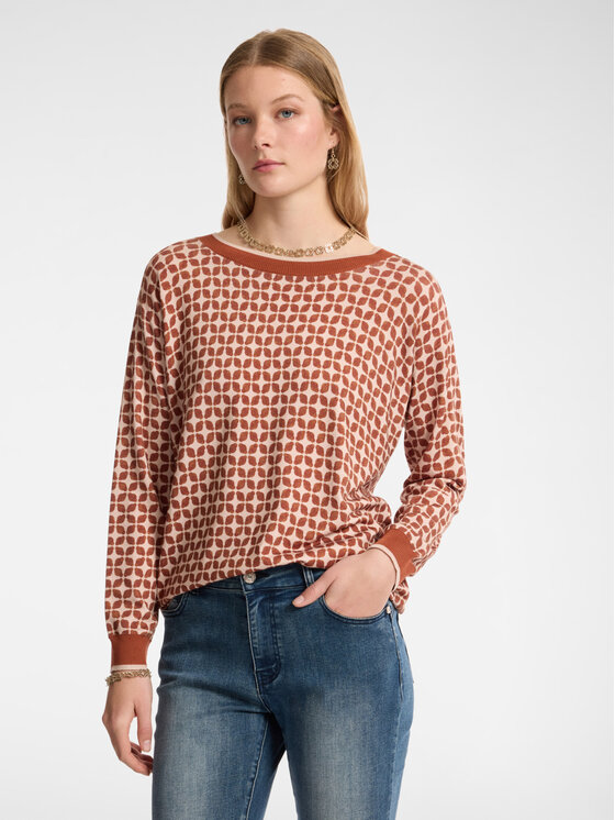 Elena Mirò Elena Mirò Cardigan M408Z000533N0S4 Marrone Boxy Fit