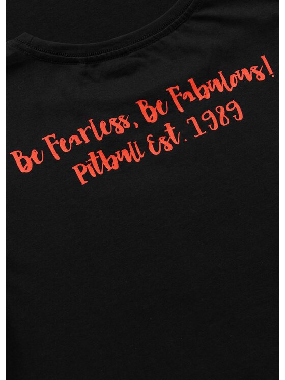 PITBULL PITBULL T-Shirt Koszulka damska HAPPY PIT 2 L Czarny Regular Fit