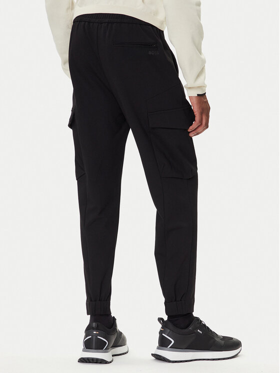 BOSS BOSS Pantaloni din material T_Urbanex Cargo 50547454 Negru Regular Fit