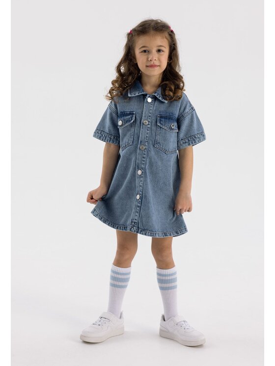 minoti minoti Sukienka jeansowa 22dress40 Niebieski Regular Fit