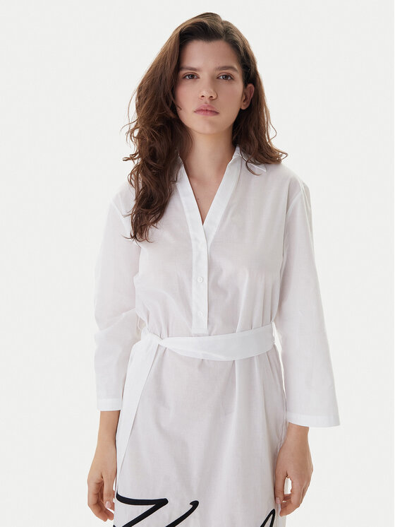 KARL LAGERFELD KARL LAGERFELD Sukienka plażowa A2W46075 Biały Regular Fit