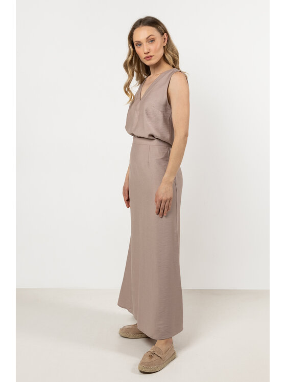Awama Awama Spódnica A717 Beżowy Basic Fit