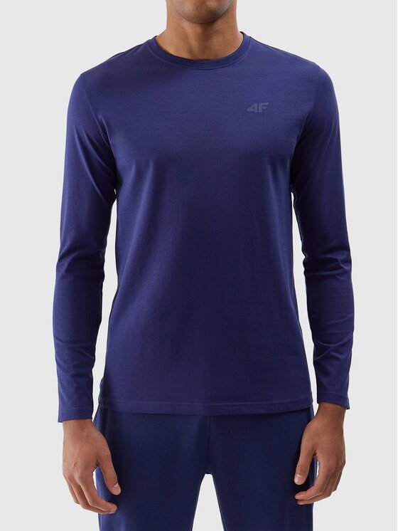 4F 4F Longsleeve 4FWSS24TLONM217-31S Granatowy Regular Fit