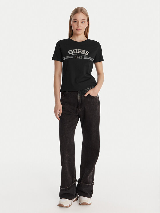 Guess Guess T-Shirt V6RI16 I3Z14 Czarny Regular Fit