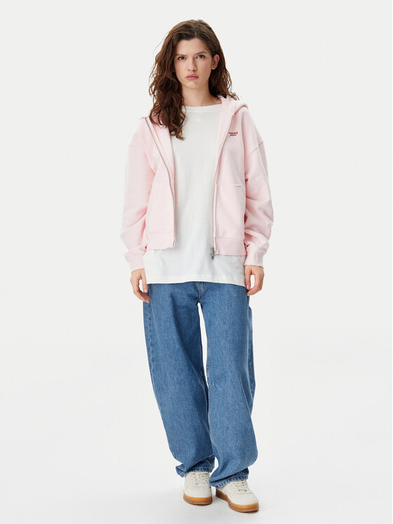 Tommy Jeans Tommy Jeans Bluza Script Logo DW0DW20303 Różowy Boxy Fit