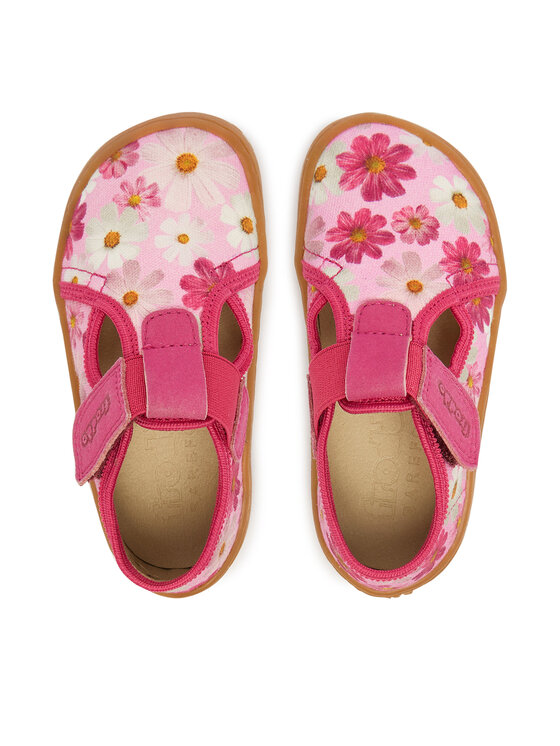 Froddo Froddo Papucs Barefoot Canvas T-Bar G1700439-4 M Rózsaszín