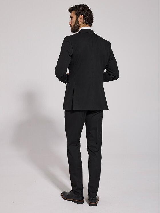 VILLARO VILLARO Garnitur GAR005 Czarny Slim Fit