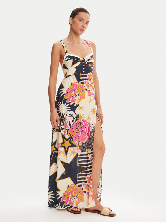 Maaji Maaji Letné šaty Patchwork Rose Evangeline PT2638CLD001 Farebná Regular Fit