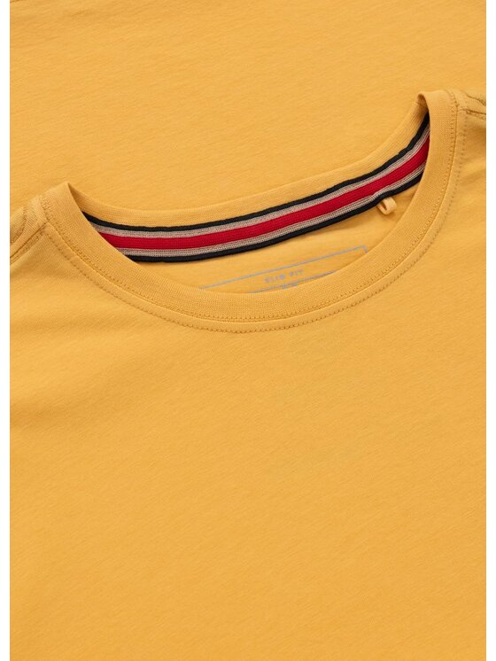PITBULL PITBULL T-Shirt Koszulka męska Slim Fit SAN DIEGO CA SMALL LOGO S Żółty Regular Fit