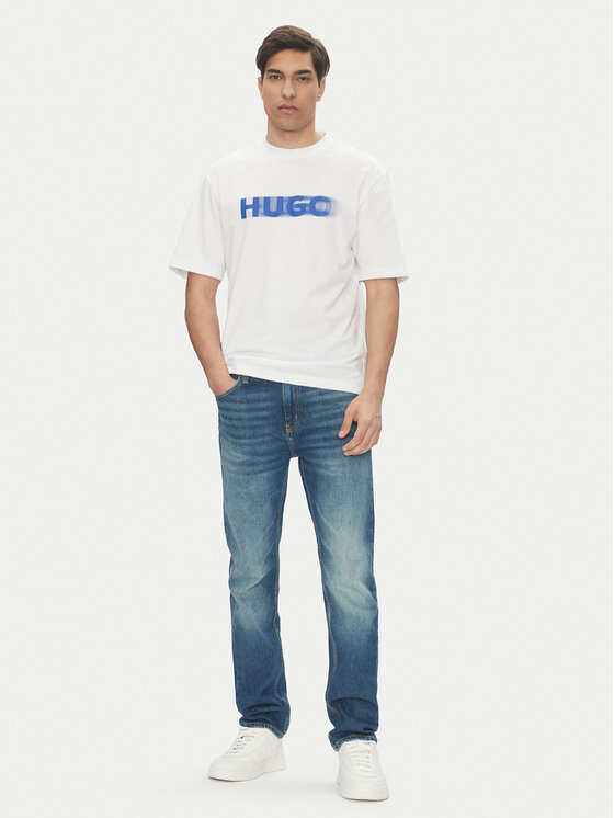 HUGO HUGO T-krekls Nalax 50543493 Balts Regular Fit