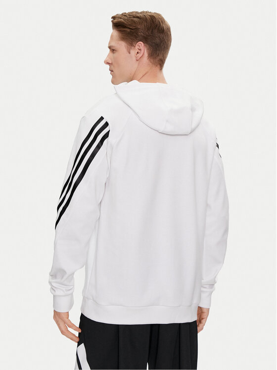 adidas adidas Džemperis ar kapuci Future Icons 3-Stripes Hoodie IC6720 Balts Regular Fit