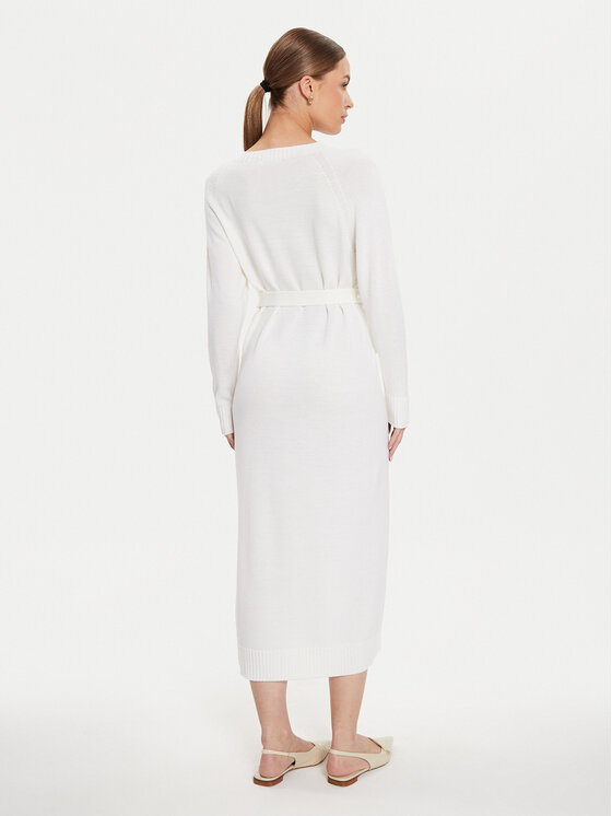 Max Mara Leisure Max Mara Leisure Úpletové šaty Scrivia 24263260 Bílá Regular Fit