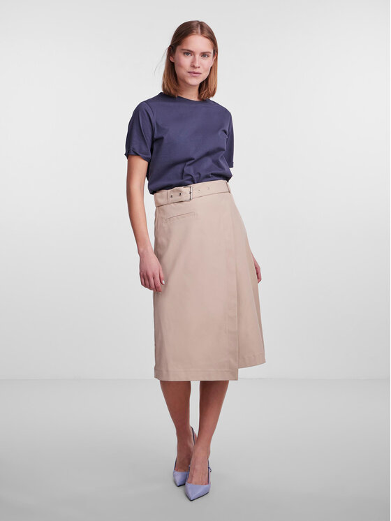 Pieces Jupe trap ze 17141724 Beige Regular Fit