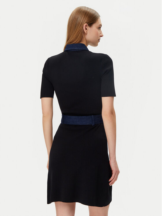 Morgan Morgan Pletena obleka 251-RMJEAN Črna Slim Fit