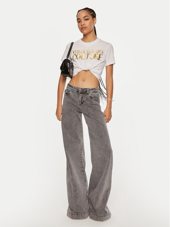 Versace Jeans Couture Versace Jeans Couture T-shirt 77HAHT01 CJ00T Bijela Regular Fit