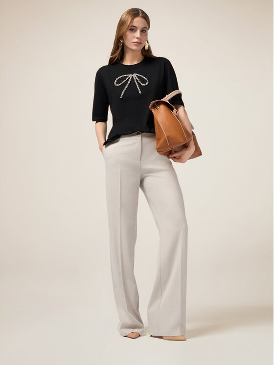 Oltre Oltre Pantaloni di tessuto P295R208442N002 Écru Baggy Fit