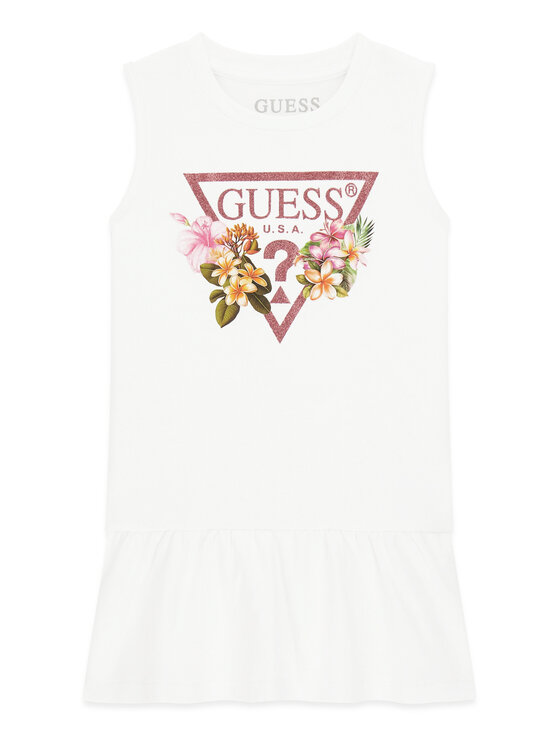 Guess Rochie de zi K4RK23 KA6W4 Alb Regular Fit