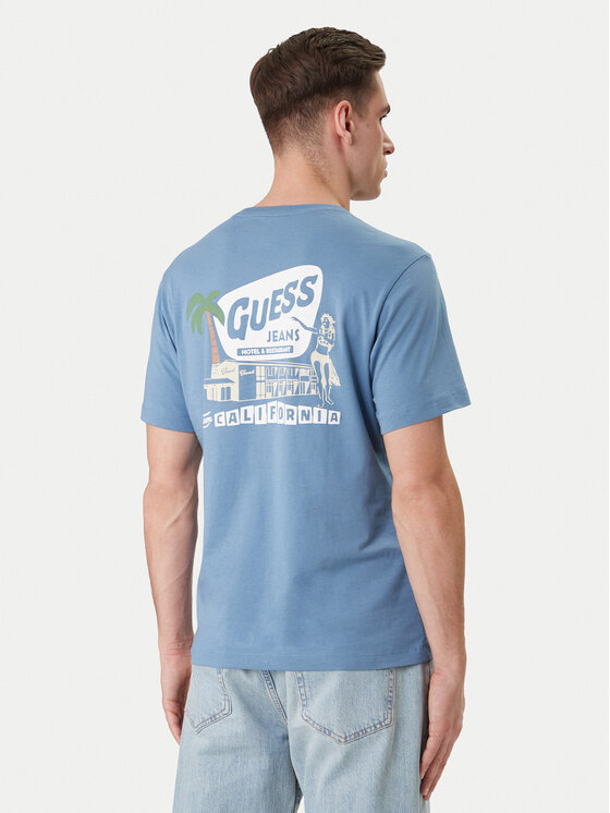 Guess Jeans Tričko M6GIC0 K8HM0 Modrá Regular Fit