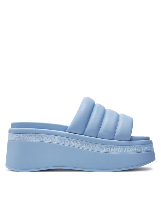 Şlapi Tommy Jeans Tjw Wedge Sandal EN0EN02455 Albastru celest