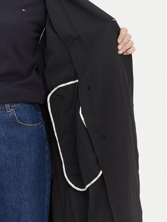 Tommy Hilfiger Tommy Hilfiger Trenčkot WW0WW45632 Čierna Oversize