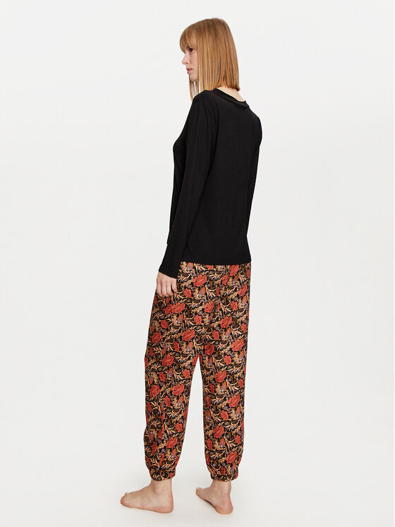 Selmark Selmark Pijama Flores P6973 Negru Regular Fit