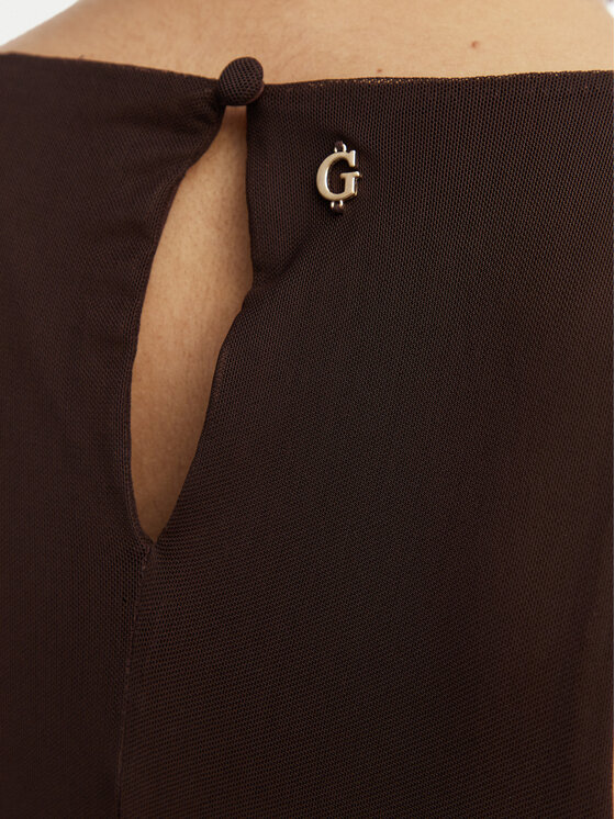Guess Guess Sukienka wieczorowa W6GK13 K2943 Brązowy Slim Fit