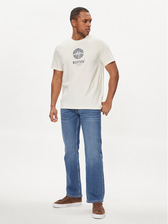 Mustang Mustang T-Shirt Austin 1014951 Biały Regular Fit