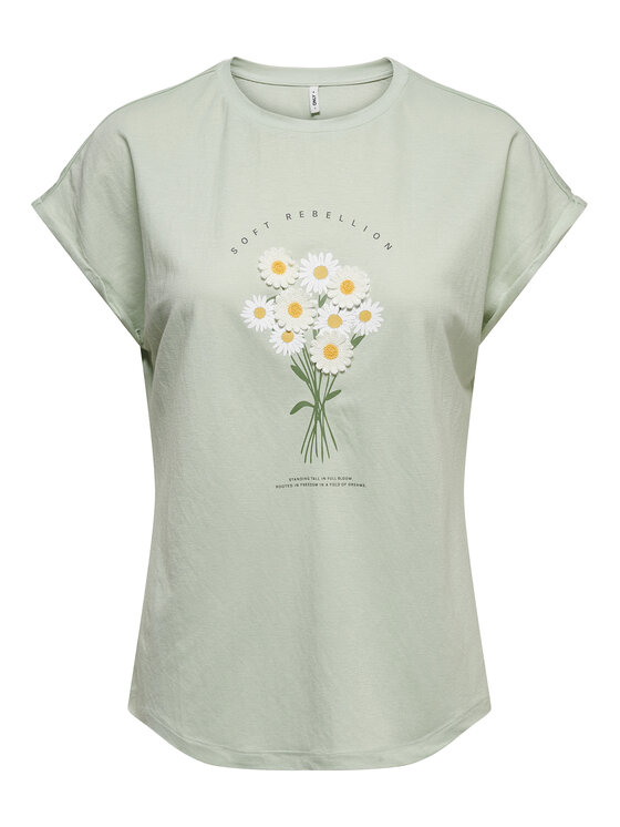 ONLY ONLY Футболка Jany 15372108 Svetlozelena Regular Fit