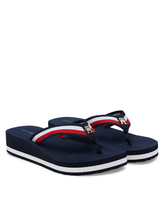 Tommy Hilfiger Tommy Hilfiger Σαγιονάρες Th Corp Mid Wedge Beach Sandal FW0FW08517 Σκούρο μπλε