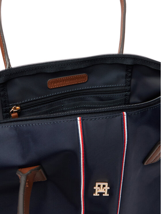 Tommy Hilfiger Tommy Hilfiger Táska Popette Tote Corp AW0AW17706 Sötétkék